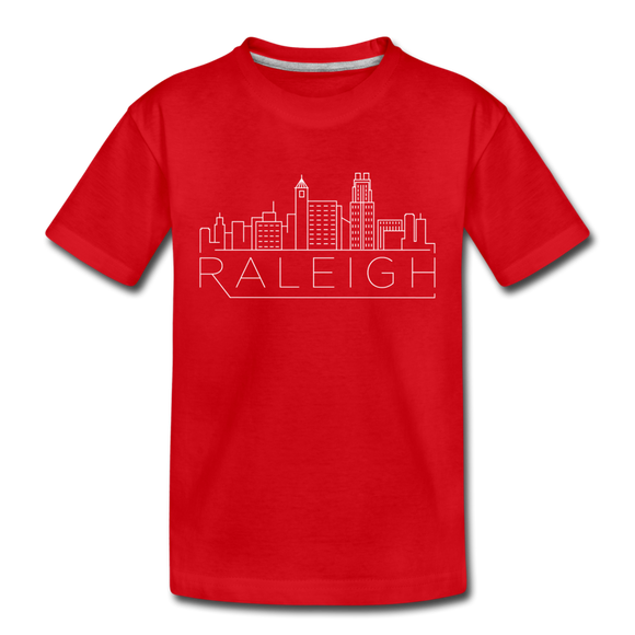 Raleigh, North Carolina Toddler T-Shirt - Skyline Raleigh Toddler Tee - red