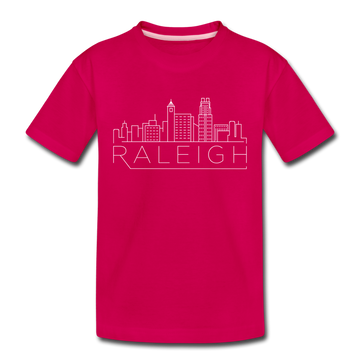 Raleigh, North Carolina Toddler T-Shirt - Skyline Raleigh Toddler Tee - dark pink