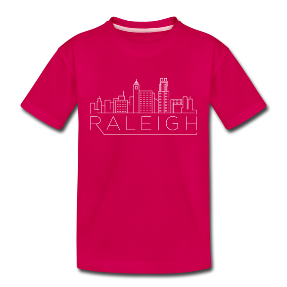Raleigh, North Carolina Toddler T-Shirt - Skyline Raleigh Toddler Tee - dark pink