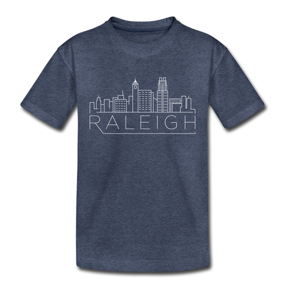 Raleigh, North Carolina Toddler T-Shirt - Skyline Raleigh Toddler Tee - heather blue
