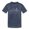 Raleigh, North Carolina Toddler T-Shirt - Skyline Raleigh Toddler Tee - heather blue