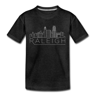 Raleigh, North Carolina Toddler T-Shirt - Skyline Raleigh Toddler Tee - charcoal gray