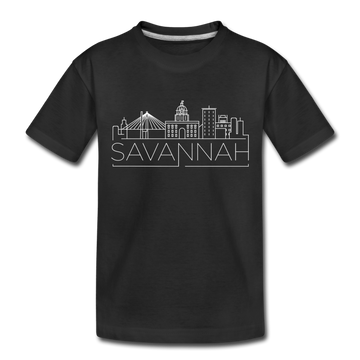 Savannah, Georgia Toddler T-Shirt - Skyline Savannah Toddler Tee - black