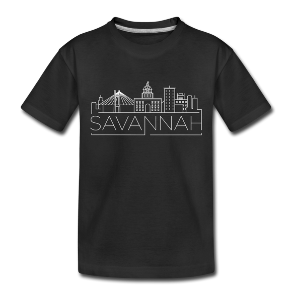Savannah, Georgia Toddler T-Shirt - Skyline Savannah Toddler Tee - black