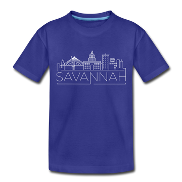 Savannah, Georgia Toddler T-Shirt - Skyline Savannah Toddler Tee - royal blue