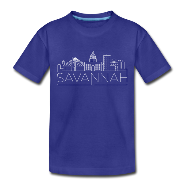 Savannah, Georgia Toddler T-Shirt - Skyline Savannah Toddler Tee - royal blue
