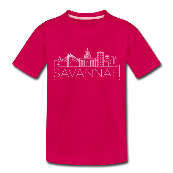 Savannah, Georgia Toddler T-Shirt - Skyline Savannah Toddler Tee - dark pink