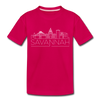 Savannah, Georgia Toddler T-Shirt - Skyline Savannah Toddler Tee - dark pink