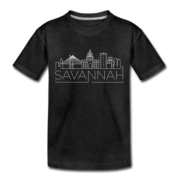 Savannah, Georgia Toddler T-Shirt - Skyline Savannah Toddler Tee - charcoal gray