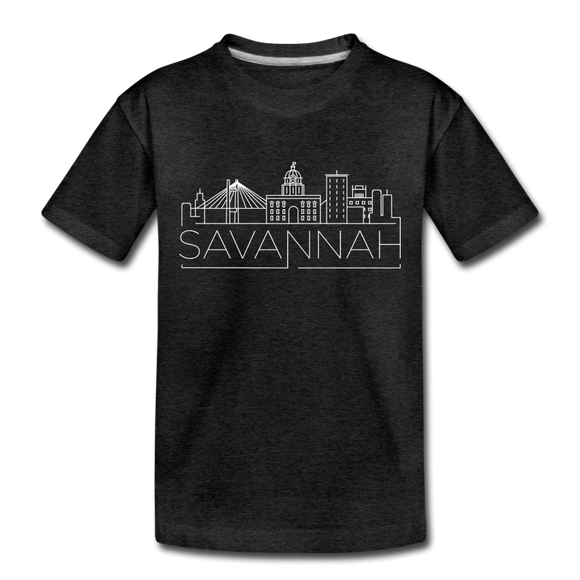 Savannah, Georgia Toddler T-Shirt - Skyline Savannah Toddler Tee - charcoal gray