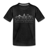 Savannah, Georgia Toddler T-Shirt - Skyline Savannah Toddler Tee - charcoal gray