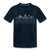 Savannah, Georgia Toddler T-Shirt - Skyline Savannah Toddler Tee - deep navy