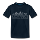 Savannah, Georgia Toddler T-Shirt - Skyline Savannah Toddler Tee - deep navy