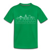 Savannah, Georgia Toddler T-Shirt - Skyline Savannah Toddler Tee - kelly green