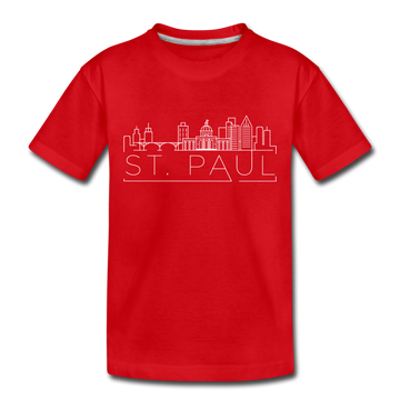 Saint Paul, Minnesota Toddler T-Shirt - Skyline Saint Paul Toddler Tee - red