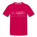 Saint Paul, Minnesota Toddler T-Shirt - Skyline Saint Paul Toddler Tee - dark pink