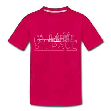Saint Paul, Minnesota Toddler T-Shirt - Skyline Saint Paul Toddler Tee - dark pink