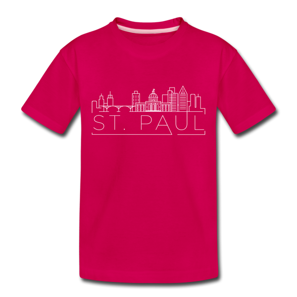 Saint Paul, Minnesota Toddler T-Shirt - Skyline Saint Paul Toddler Tee - dark pink