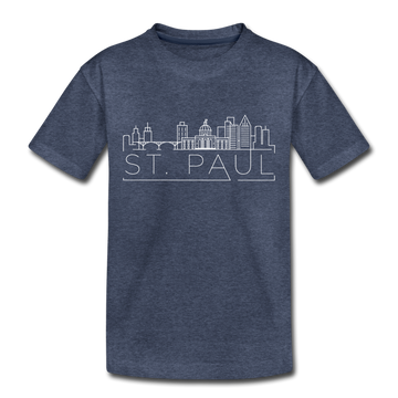 Saint Paul, Minnesota Toddler T-Shirt - Skyline Saint Paul Toddler Tee - heather blue