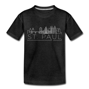 Saint Paul, Minnesota Toddler T-Shirt - Skyline Saint Paul Toddler Tee - charcoal gray