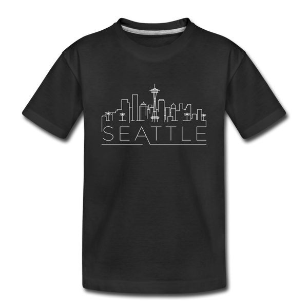 Seattle, Washington Toddler T-Shirt - Skyline Seattle Toddler Tee - black