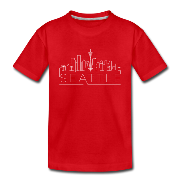 Seattle, Washington Toddler T-Shirt - Skyline Seattle Toddler Tee - red