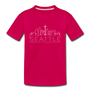 Seattle, Washington Toddler T-Shirt - Skyline Seattle Toddler Tee - dark pink