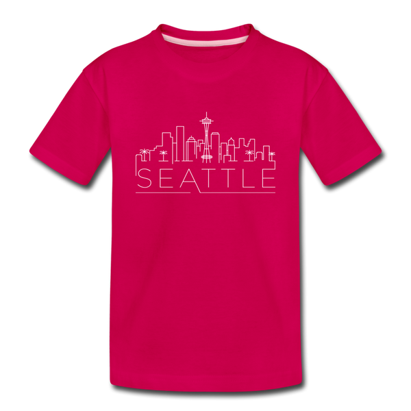 Seattle, Washington Toddler T-Shirt - Skyline Seattle Toddler Tee - dark pink