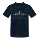 Seattle, Washington Toddler T-Shirt - Skyline Seattle Toddler Tee - deep navy