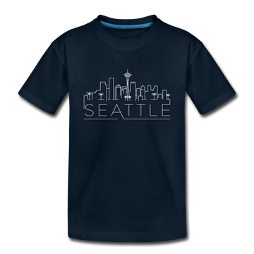 Seattle, Washington Toddler T-Shirt - Skyline Seattle Toddler Tee - deep navy