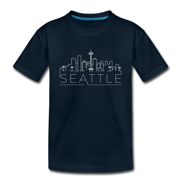 Seattle, Washington Toddler T-Shirt - Skyline Seattle Toddler Tee - deep navy