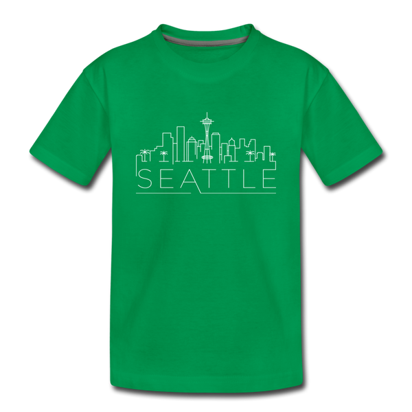 Seattle, Washington Toddler T-Shirt - Skyline Seattle Toddler Tee - kelly green