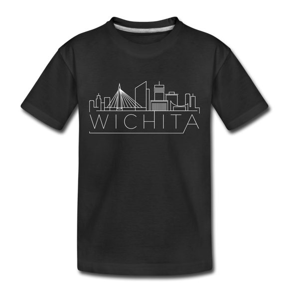 Wichita, Kansas Toddler T-Shirt - Skyline Wichita Toddler Tee - black