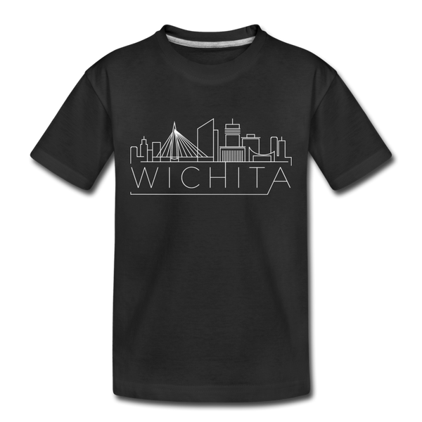 Wichita, Kansas Toddler T-Shirt - Skyline Wichita Toddler Tee - black