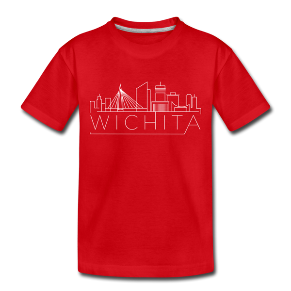 Wichita, Kansas Toddler T-Shirt - Skyline Wichita Toddler Tee - red