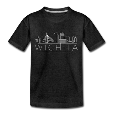 Wichita, Kansas Toddler T-Shirt - Skyline Wichita Toddler Tee - charcoal gray