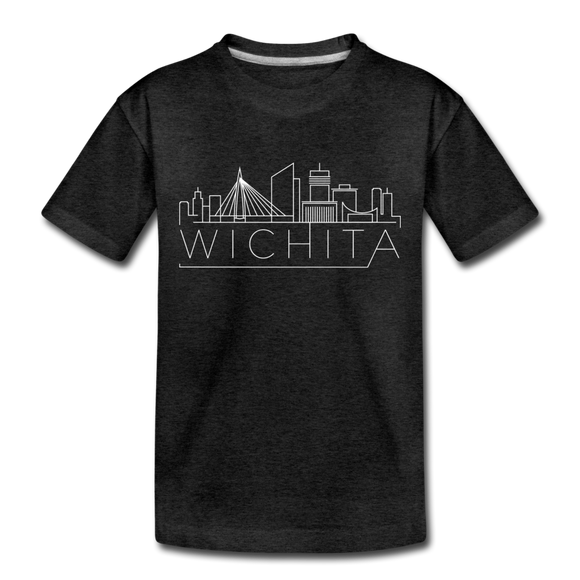 Wichita, Kansas Toddler T-Shirt - Skyline Wichita Toddler Tee - charcoal gray