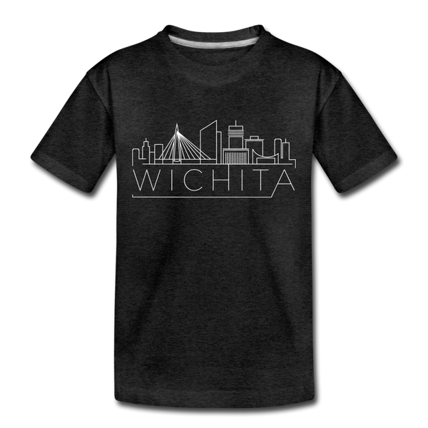 Wichita, Kansas Toddler T-Shirt - Skyline Wichita Toddler Tee - charcoal gray