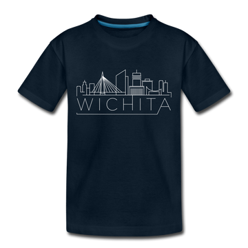 Wichita, Kansas Toddler T-Shirt - Skyline Wichita Toddler Tee - deep navy