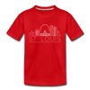 St. Louis, Missouri Toddler T-Shirt - Skyline St. Louis Toddler Tee - red