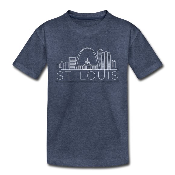 St. Louis, Missouri Toddler T-Shirt - Skyline St. Louis Toddler Tee - heather blue