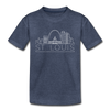St. Louis, Missouri Toddler T-Shirt - Skyline St. Louis Toddler Tee - heather blue