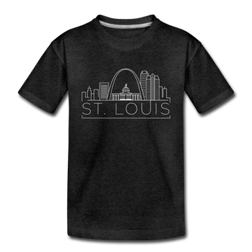 St. Louis, Missouri Toddler T-Shirt - Skyline St. Louis Toddler Tee - charcoal gray