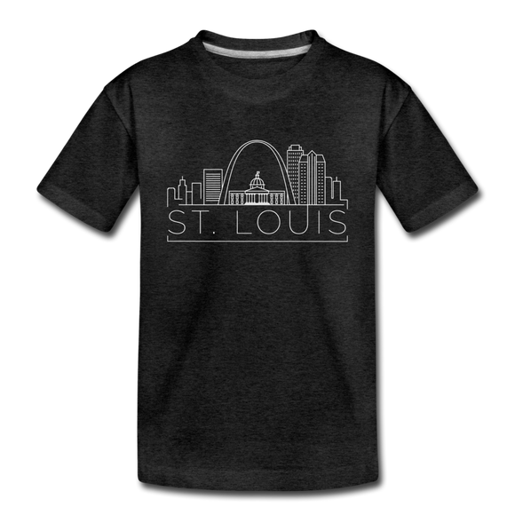 St. Louis, Missouri Toddler T-Shirt - Skyline St. Louis Toddler Tee - charcoal gray