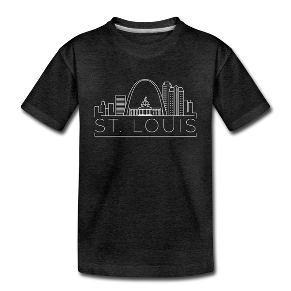 St. Louis, Missouri Toddler T-Shirt - Skyline St. Louis Toddler Tee - charcoal gray