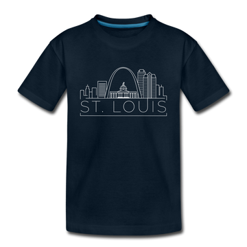 St. Louis, Missouri Toddler T-Shirt - Skyline St. Louis Toddler Tee - deep navy