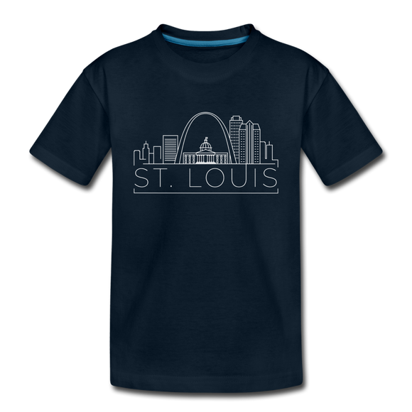 St. Louis, Missouri Toddler T-Shirt - Skyline St. Louis Toddler Tee - deep navy