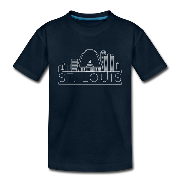 St. Louis, Missouri Toddler T-Shirt - Skyline St. Louis Toddler Tee - deep navy
