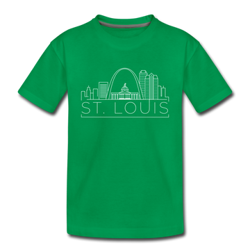 St. Louis, Missouri Toddler T-Shirt - Skyline St. Louis Toddler Tee - kelly green