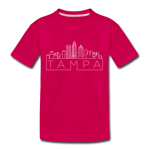 Tampa, Florida Toddler T-Shirt - Skyline Tampa Toddler Tee - dark pink